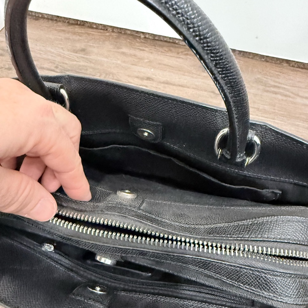 Coach Black Textured Satchel - Picture 3 of 6